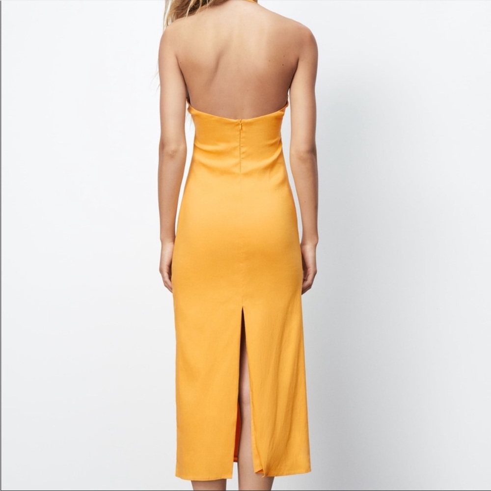 Zara Cut Out Linen Blend Dress - Picture 3 of 4